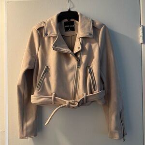 Chic Beige Leather Jacket